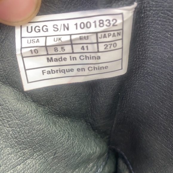 Ugg - Conor Oiled Black Leather Quilted with Silver Detail Biker Boot Size 10 - Picture 16 of 16